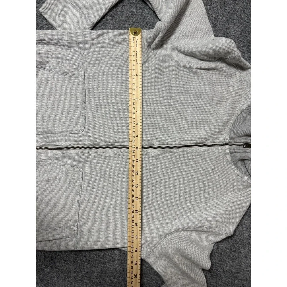 Banana Republic Sweater Mens M Gray Full Zip Cotton Knit Collared Long Sleeve